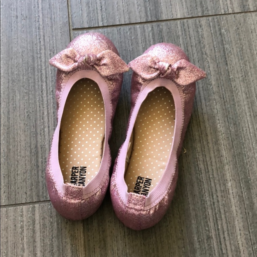 Pink sparkle ballet flats